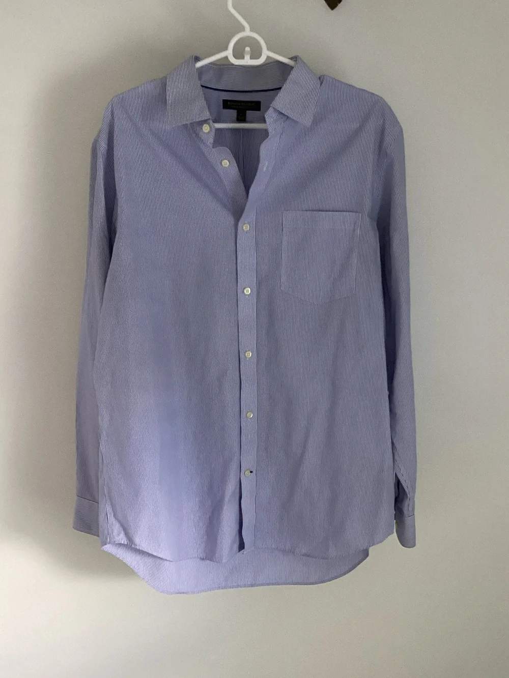 Banana Republic Light Blue Pinstripe Dress Shirt - Men's Long Sleeve